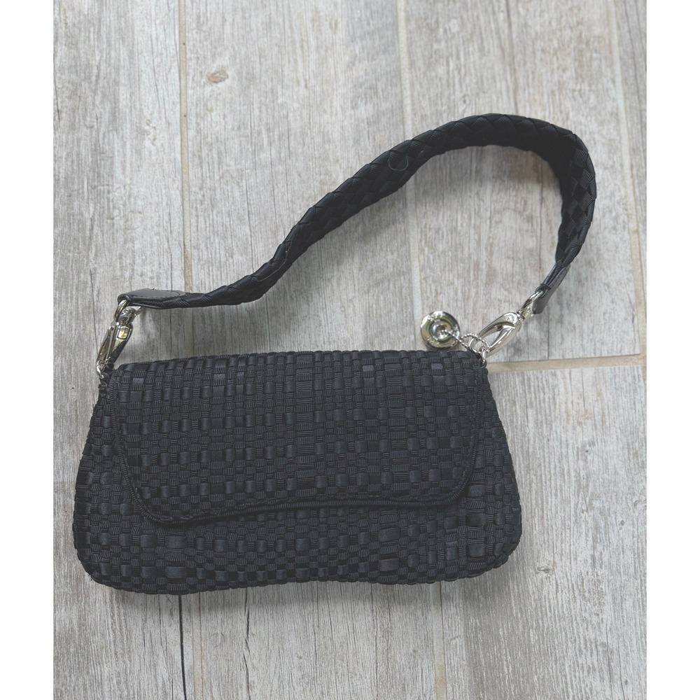 The Sak Black Woven Baguette Bag small Black Excellent Braided Strap